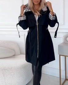 Veste Trenchcoat Avec Caractéristique Capuche