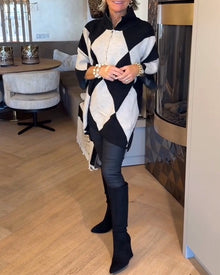 Pull Col Montant Argyle Irrégulier