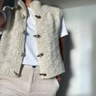 Theresa | Gilet tricoté en beige doux pour femme