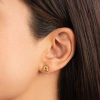 Boucles d'oreilles en or avec lettre bulle