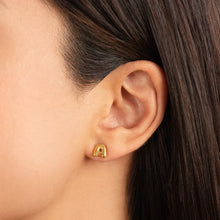 Boucles d'oreilles en or avec lettre bulle