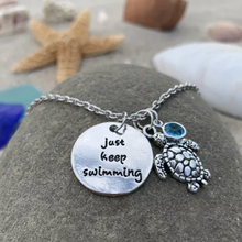 Collier Tortuga Keep Swimming en argent