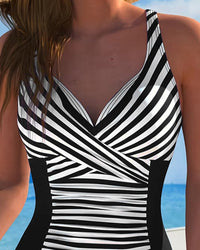 Maillot De Bain Une Pièce Rayé Color-Block