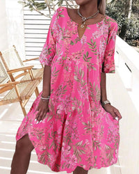 Robe droite à imprimé floral