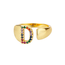 Bague en Or avec Lettre Personnalisée (Ajustable)