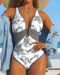 Maillot De Bain Sexy Imprimé Une Pièce