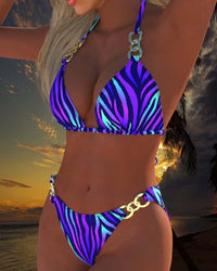Maillot de bain bikini imprimé dégradé tendance