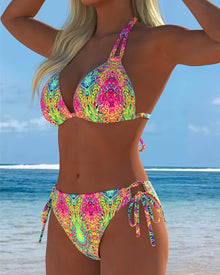 Bikini Coloré Licou Impression