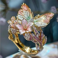 Bague Papillon Brillant De La Nature Avec Zircon