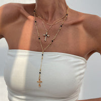 COLLIER CROIX DE DIAMANT ET COULEURS