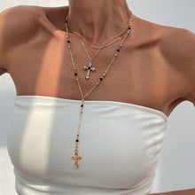COLLIER CROIX DE DIAMANT ET COULEURS