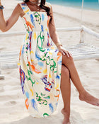 Robe sans manches à imprimé animal coloré