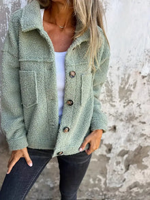 Yasmine | Manteau d’hiver en peluche à manches longues pour femme