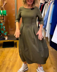 Robe à col rond et manches 2/3