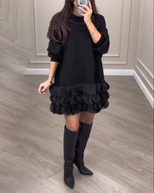 Robe élégante avec pétales patchwork