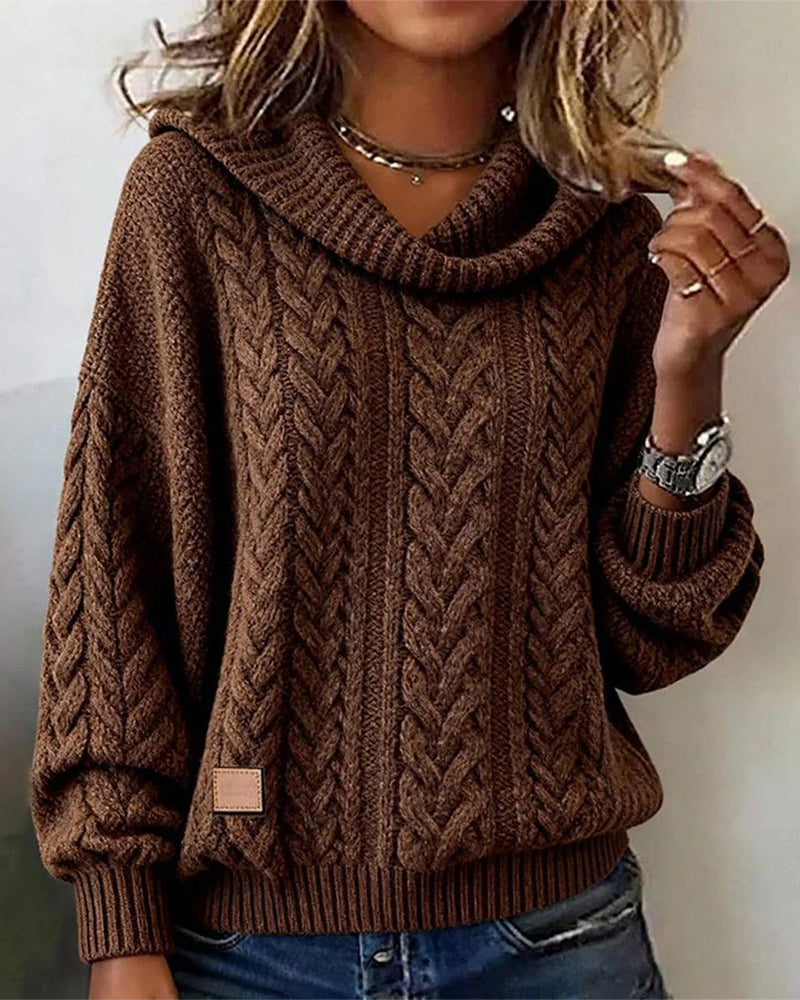 Pull en maille torsadée unie