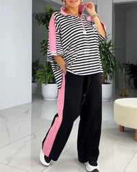 Costume Imprimé Rayé Pantalon Large