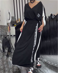 Costume Col V Irrégulier Pantalon Ample