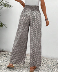 Pantalon large à cordon élastiqué à imprimé géométrique