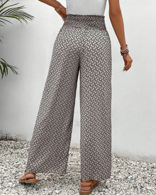 Pantalon large à cordon élastiqué à imprimé géométrique
