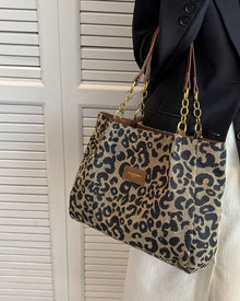 Sac porté épaule imprimé léopard