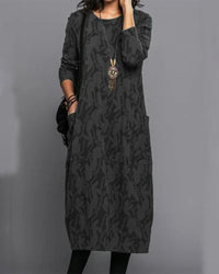 Robe imprimée avec poche et manches longues