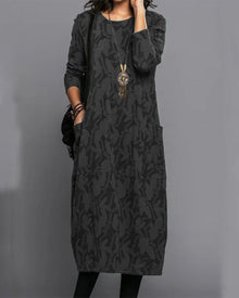 Robe imprimée avec poche et manches longues