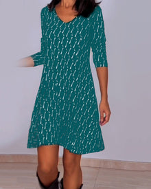 Robe col V imprimé losanges