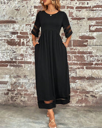 Robe élégante à Manches Mi-Longues Et Col Rond Décontracté