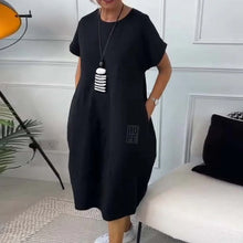 Robe décontractée à manches courtes et imprimé lettre simple
