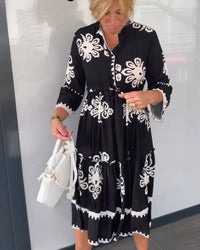 Robe à imprimé floral et manches 3/4