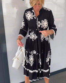 Robe à imprimé floral et manches 3/4
