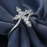 BAGUE CROIX EN ARGENT COUVERTE DE ZIRCON
