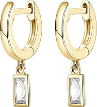 Boucles d'oreilles en cristal rectangulaire | Or