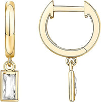 Boucles d'oreilles en cristal rectangulaire | Or