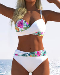 Bikini Bralette Style Imprimé Contrasté