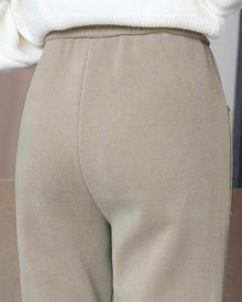 Pantalon Taille Haute Chaud avec Doublure en Laine