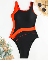 Maillot de bain une pièce tendance aux couleurs contrastées