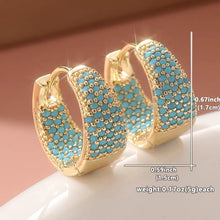 Boucles d'Oreilles Créoles Dorées Turquoise | Or