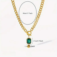 Collier en Or avec Pierre Émeraude Précieuse