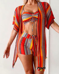 maillot de bain trois pièces bikini imprimé vacances