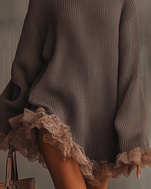 Ensemble Avec Style Élégant, Couche de Pull Et Robe Camisole