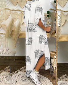 Robe chemise à imprimé fendu