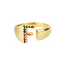 Bague en Or avec Lettre Personnalisée (Ajustable)