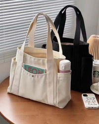 Sac en toile de grande capacité avec doubles poignées