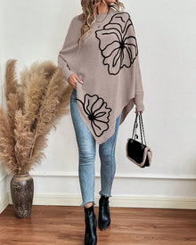 Pull Floral Large à Manches Gigot