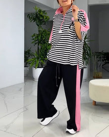 Costume Imprimé Rayé Pantalon Large