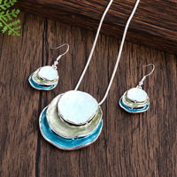 Ensemble Collier et Boucles d'Oreilles Boho Émaillés Fait Main