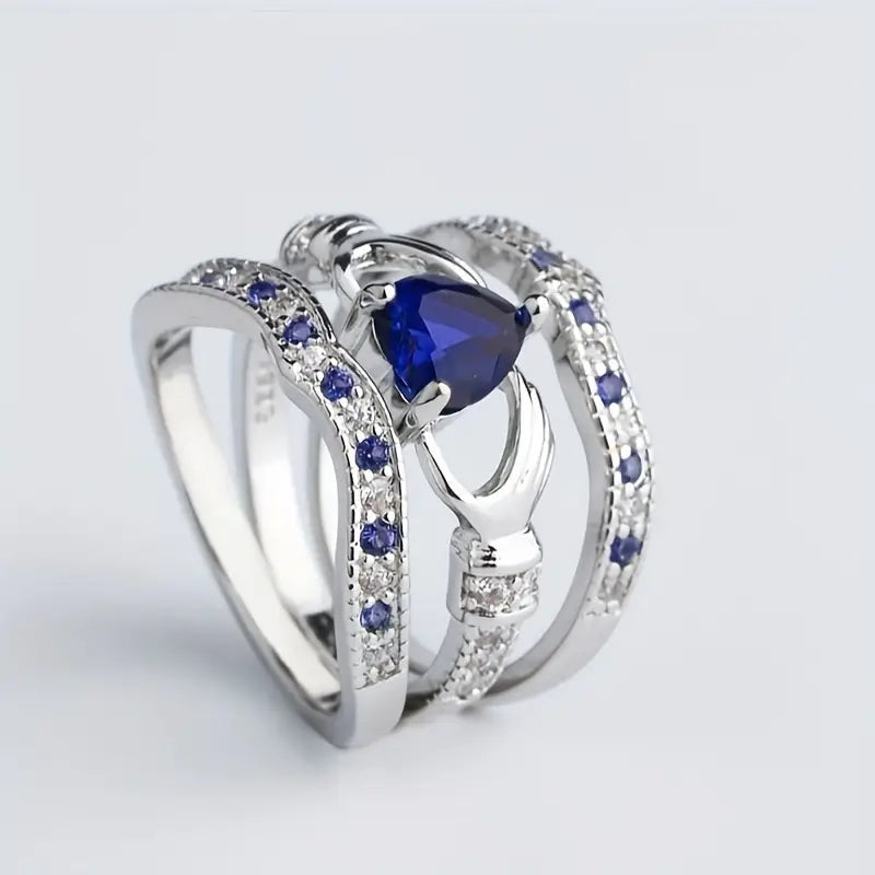 Ensemble de Bagues Luxe Éternel Bleu