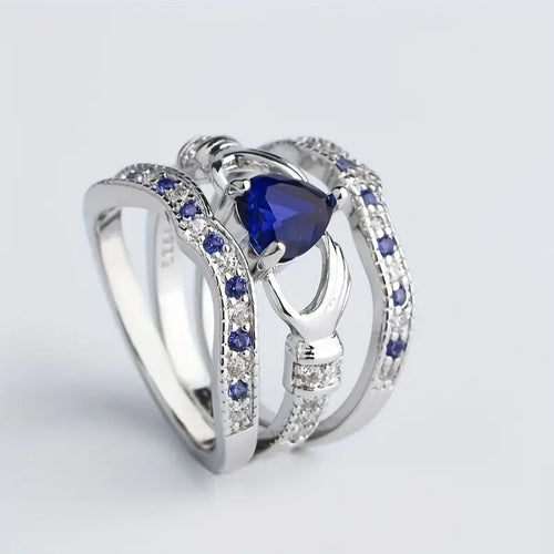 Ensemble de Bagues Luxe Éternel Bleu